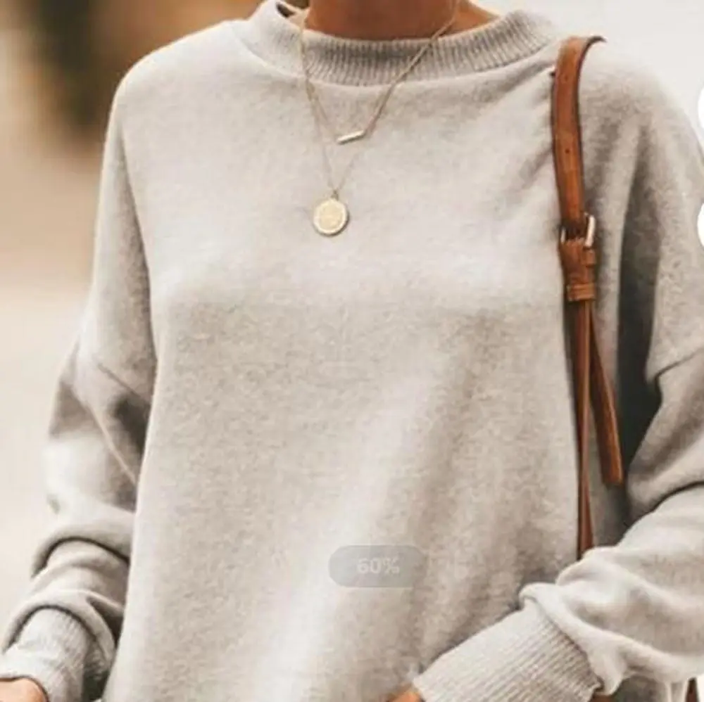 

OSKE Street Style Solid Color Women Sweatshirt Long Sleeve Plus Fleece Pullover Casual Comfortable Sweatshirt Harajuku Pullover