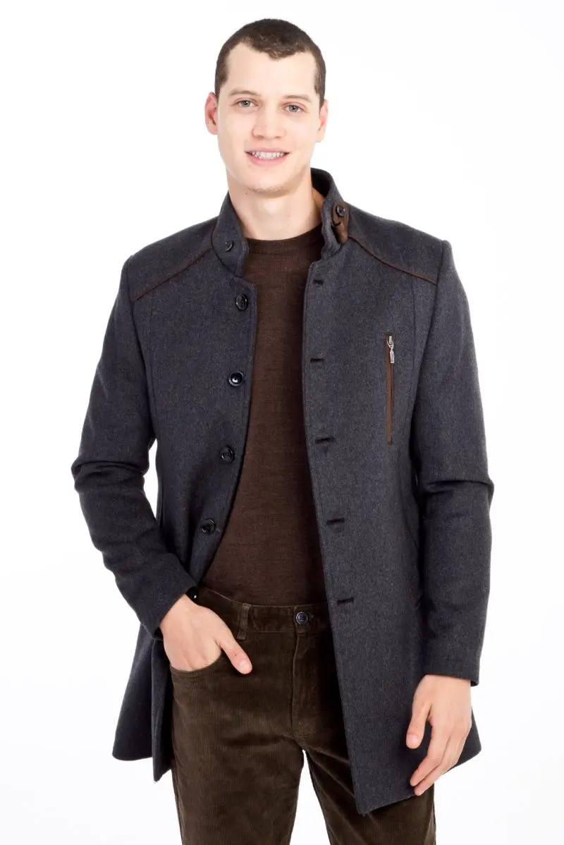 Kigili Menswear Autumn-Winter Warm Casual Overcoat High Quality Stand-up Collar Wool Coats Essentials Men's Wool blend Jacket