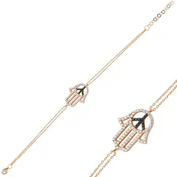 

Merve Silver Fatma Hand Womens Bracelet