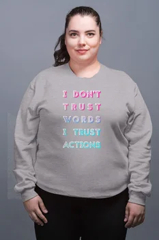 

Angemiel Wear İ Dont Trust World Gray Female Sweatshirt