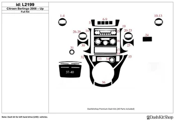 

Interior trim for Citroen Berlingo 2008-UP. Set L2199.