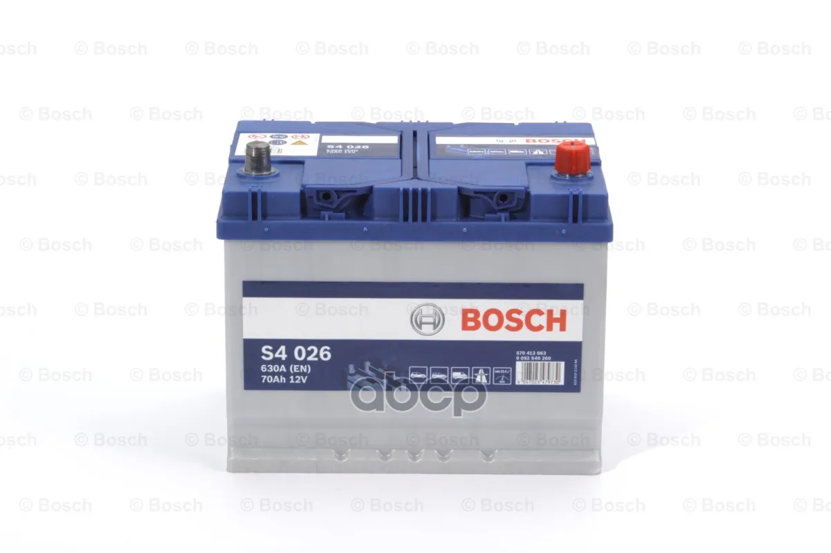 Аккумуляторная Батарея S4 Silver Asia [12v 70ah 630a B01] 261x175x220mm Полярность 0 [-/+] Тип Клеммы 1
