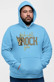 

Angemiel Wear We Will Rock You Blue Men 'S Hooded Sweatshirt