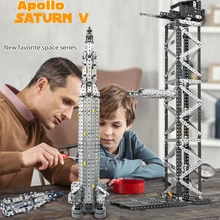 

New Hot Sales!!! Apollo Saturn V Metal Assembled Space Rocket Model Difficult Puzzle Screw Toy