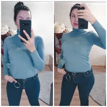 Jerséis de mujer de cuello alto 2020 Otoño e Invierno suéter de punto de jersey de manga larga Mujer suéteres Tops de Jersey para mujer