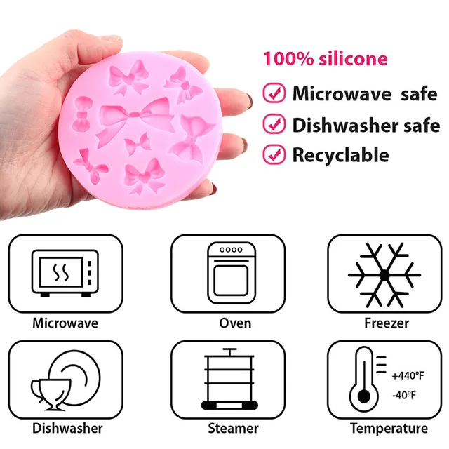 3D Mackó Medve Szilikon Formák Íj Cupcake Topper Fondant Penész Baba Születésnapi Torta Dekorációs Szerszámok Zselé Cukorkás Csokoládé - Image 2