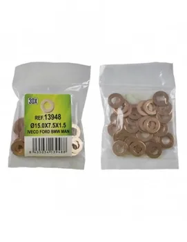 

JBM 13948 BAG 30 COPPER WASHERS FOR INJECTORS-Ø 15.0x7.5x1.5-IVECO, FORD, BMW, MAN (REF. 53464)