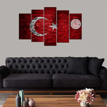 

Turkish Flag 5 Parts Mdf Clock Table