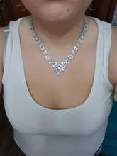 Emmaya-Conjunto de cuatro piezas con forma de flor, collar de moda para mujer, joyería brillante, vestido de fiesta