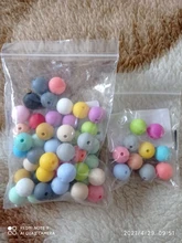 Cuentas de silicona para mordedor de bebé, cadena de chupete DIY de 12mm, cuentas de silicona sin BPA, collar de dentición para bebé, accesorios de juguete, 60 uds.