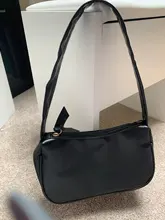 Bolso Baguette pequeño de piel sintética para mujer, pochette de diseño a la moda, suave, para hombro, Vintage, sencillo, tipo Clutch