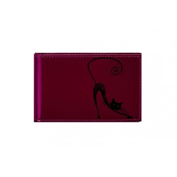 

ASKENT стильная визитница 100% натуральная с оригинальным принтом кожа V 37 SH-PLM сливовый цвет