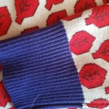 Las mujeres nuevo Vintage hoja de Jacquard cálido suéteres de manga larga o-Cuello Lurex jerséis de Navidad de punto otoño Tops Retro C-014