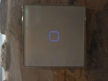 Minitiger-Interruptor táctil para luz de pared, estándar europeo, de lujo, de cristal blanco, 1 entrada y 1 vía