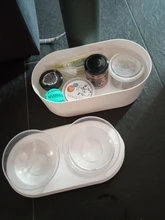 Dog-Bowls Stand Raised-Feeder-Container Water-Bowl-Product Pets-Food-Storage White 