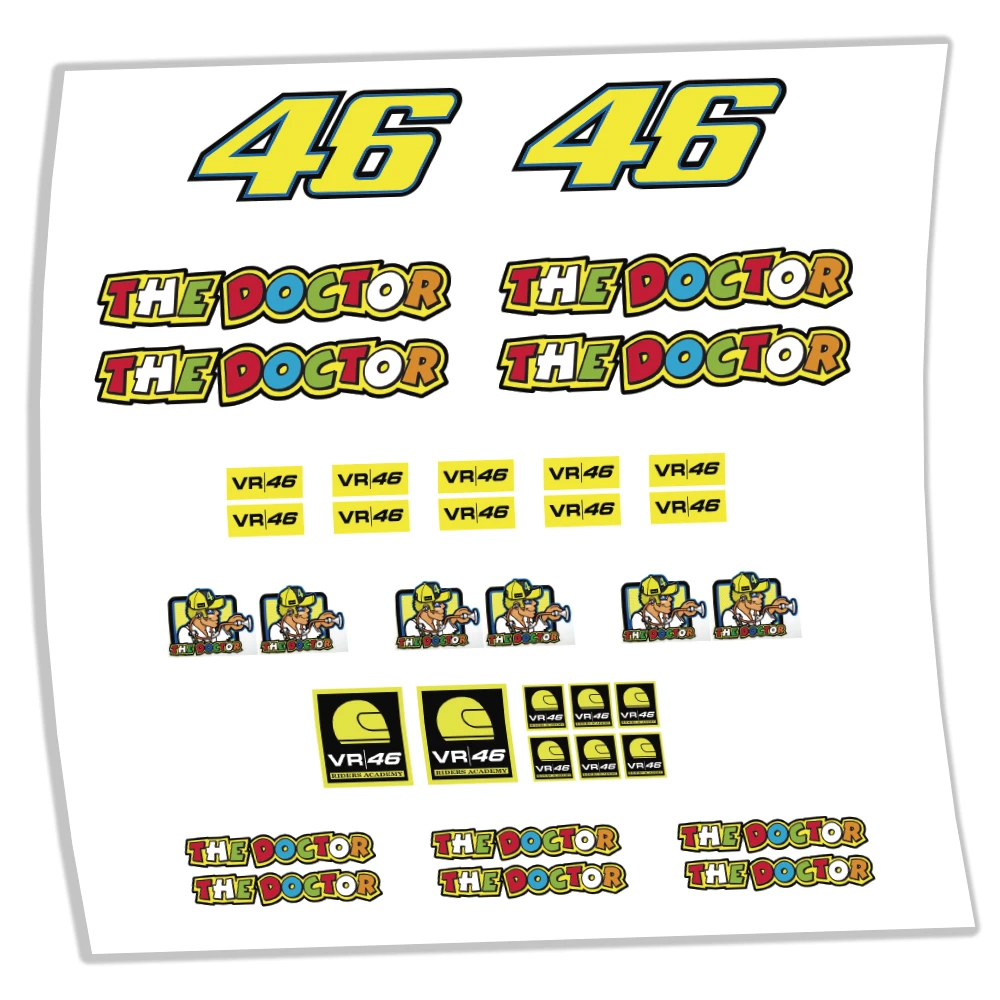 KIT dorsal STICKERS 46 VALENTINO ROSSI helmet MOTO VR46 VR 46 AUFKLEBER