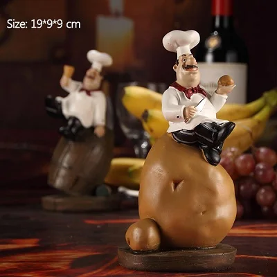 Potato Strongwell Ретро шеф-повара модель украшения дома аксессуары изделия из смолы фигурки шеф-повара декор для кухни ремесла подарки - Цвет: Potato