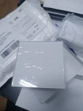 Interruptor táctil con Panel de cristal blanco, AC220V,1/2/3 entradas, 1 vía, para pared, EU/UK