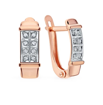 

Gold earrings with diamonds sunlight sample 585