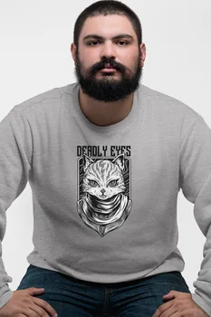 

Angemiel Wear Deadly Eyes Cat Kingdom Gray Men 'S Sweatshirt