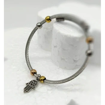 

Stainless steel woman bracelet, Fätima hand pendant.