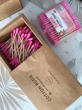 200 unids/caja de doble cabeza hisopo de algodón palos de bambú algodón desechable Capullos de algodón para belleza maquillaje nariz y orejas de limpieza
