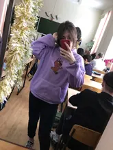 Hooded Sweatshirt Dog-Print Female Oversized Cute Winter Womens for Itself Harajuku