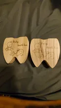 Caja de madera para dientes de bebé, organizador umbilical para los dientes de la leche en inglés/español/portugués, caja de recuerdo para niños y niñas