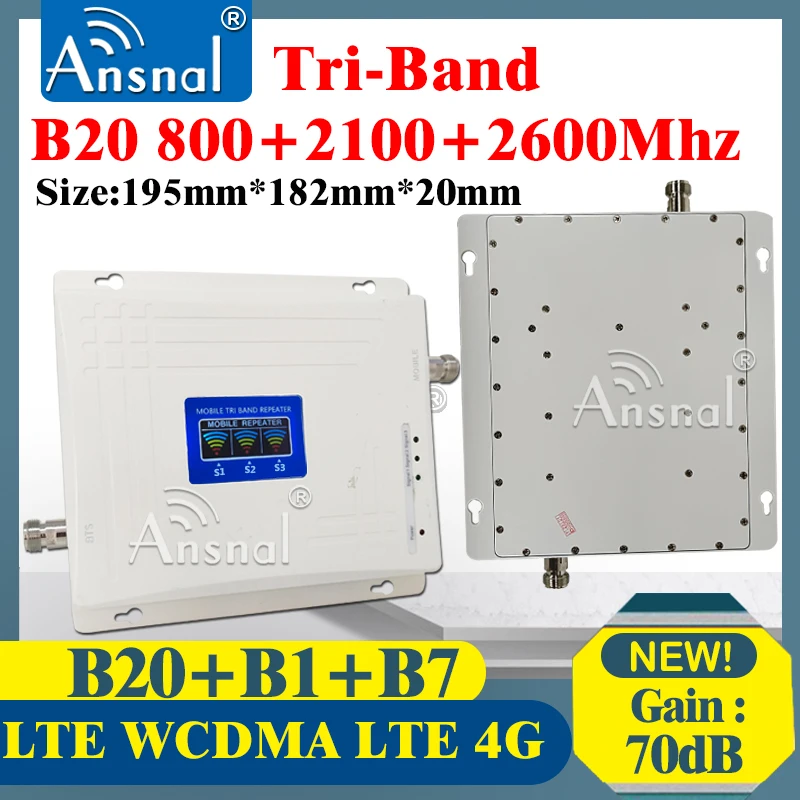 B20 LTE 800 2100 2600Mhz Tri-Band  Cellphone 