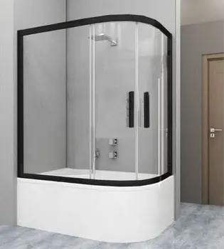 

Duşakabincim 90x130 Cm Siyah Asimetrik Oval Kabin + Küvet - SOL