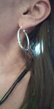 Pendientes redondos de Plata de Ley 925 para mujer, aretes redondos de Hip Hop para mujer, aretes de aro Piercing de 5,1 cm de círculo grande, proveedores de envío directo