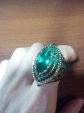 Kinel de lujo anillo para las mujeres aspecto Vintage AAA verde de cristal de la joyería de Boho de Color oro encanto étnico anillo de boda