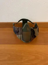 Nueva táctica máscaras de Airsoft Paintball CS plegable media cara de acero de bajo carbono de malla de estilo militar cómodo oreja máscara protectora