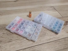 Mordoa-caja de almacenamiento de cuentas de plástico transparente con 28 ranuras, caja organizadora para herramientas de manicura de decoración de uñas, expositor de joyería