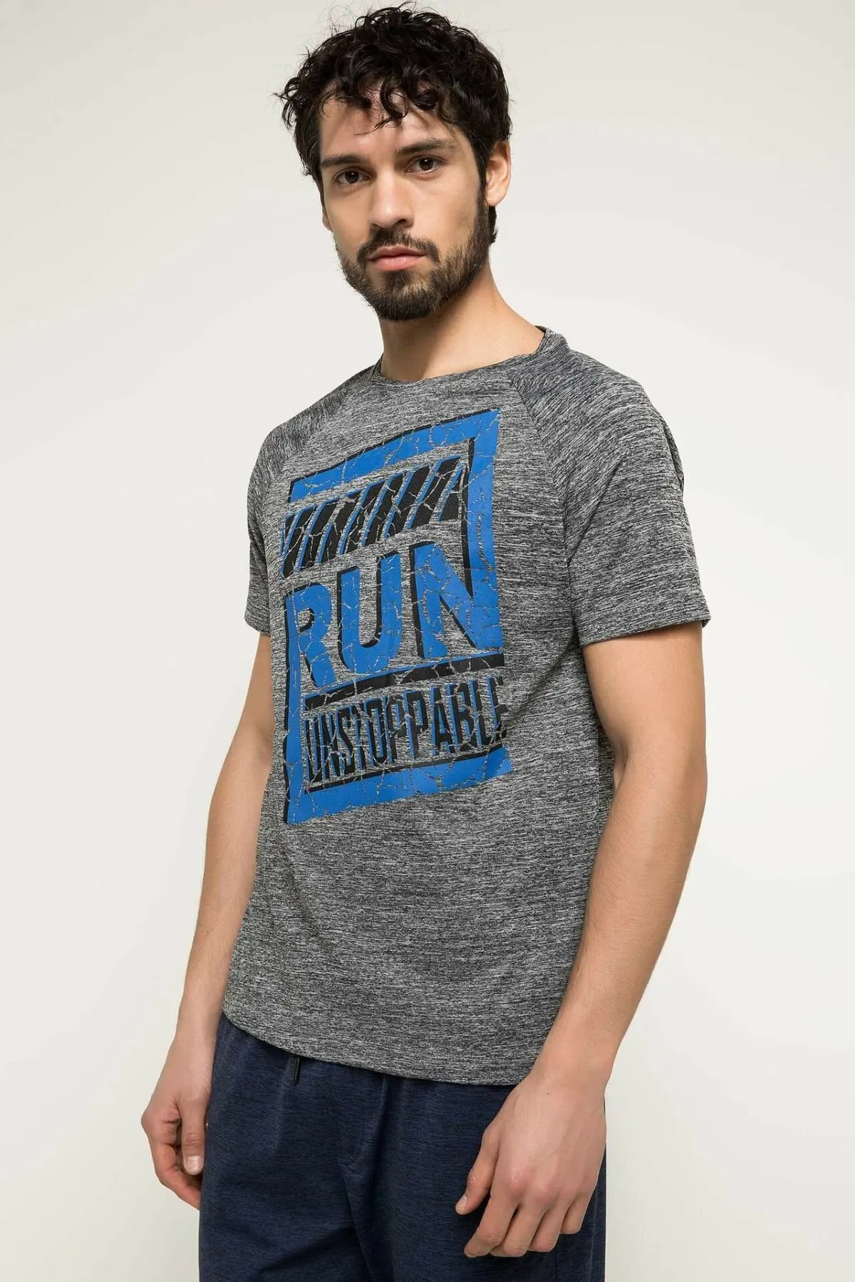 

DeFacto Man Summer Spring Grey Color Top Tees Men's Casual Knitted Tops Men T-Shirts Male Cotton Tees-I3652AZ18SP
