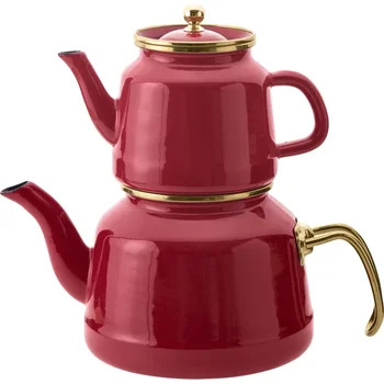 

Enamel Nostalgia Teapot Set Red / Luxury Teapot / Vintage Teapot / Elegant Teapot Set
