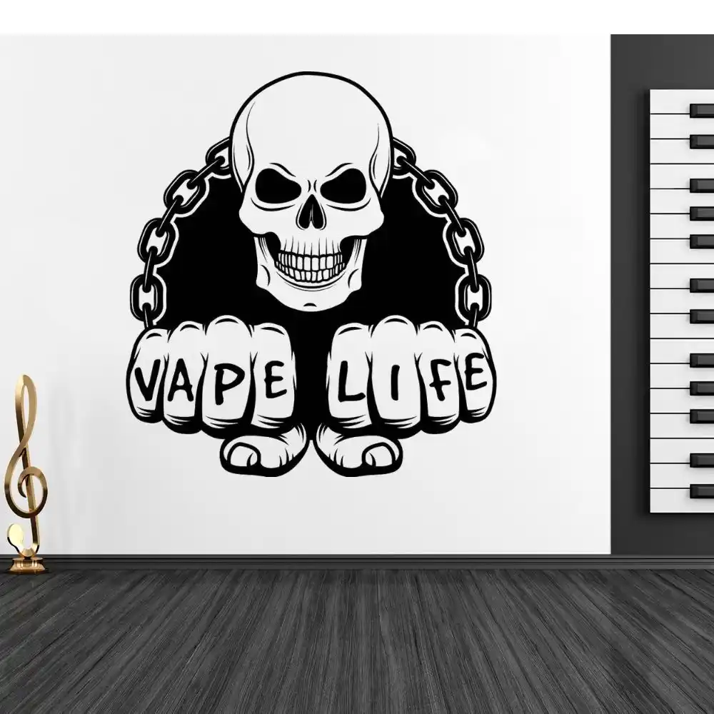 vape life skeleton silhouette wall art decals wall vinyl sticker vape store logo for vape shop decoration a001721 wall stickers aliexpress vape life skeleton silhouette wall art decals wall vinyl sticker vape store logo for vape shop decoration a001721