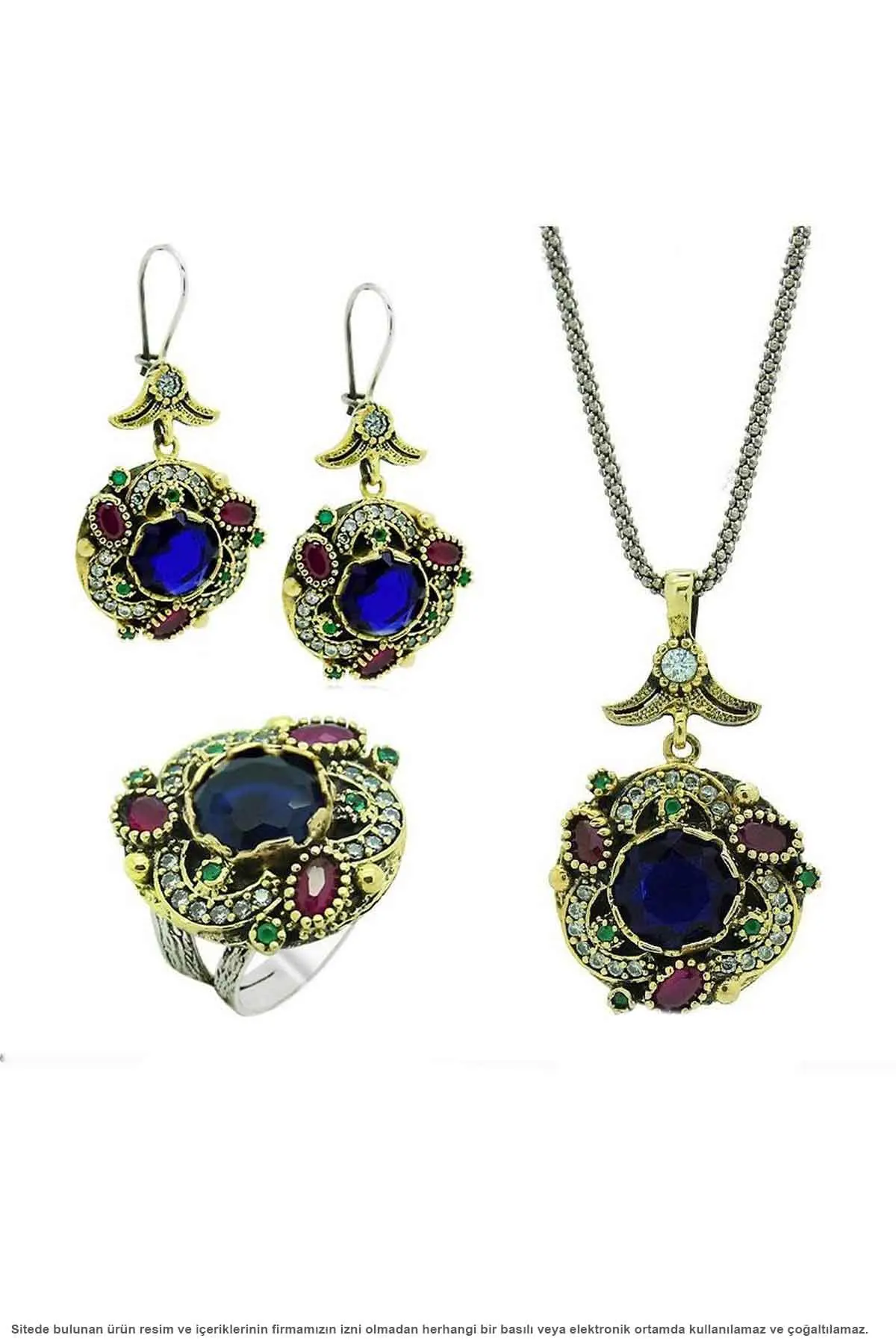 

Sterling silver Sapphire Stone Triple Set