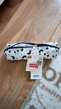 Disney-bolsa de almacenamiento de pluma portátil de Mickey Mouse, bolsa de lápices de dibujos animados, impermeable, regalo para estudiantes