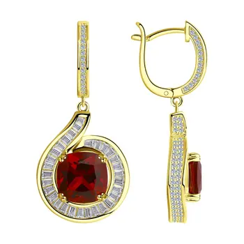 

Sokolov silver drop earrings,with stones, fashion jewelry, 925, women's male, long earrings