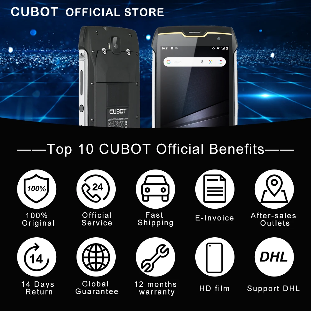 Cubot KingKong CS Android 10 IP68 Waterproof Smartphone 5 Inch 4400mAh Face ID Dual SIM Card Telephone Rugged Phone King Kong CS