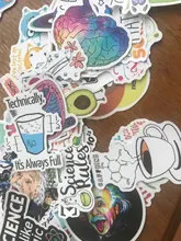 Pegatina De ciencia divertida para estudiante, elemento físico adhesivo de educación para estudiantes, bricolaje, portátil, equipaje, álbum de recortes, papelería, bicicleta, F5, 50 Uds.