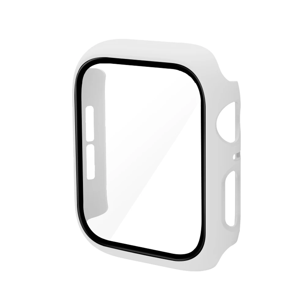 360 Full Bumper Frame Matte Hard Case for Apple Watch 7/6/SE/5/4/3/2/1 Cover Tempered Glass Film for iWatch 41MM 45MM 40MM 44MM