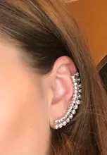 Bohemian sin Piercing para la oreja, de estrás de cristal Cuff Wrap Clip de perno pendientes para mujer niña moda pendientes joyas Bisutería