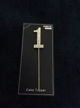 Adornos de aleación con diamantes de imitación para decoración de cumpleaños, adornos digitales para Tartas, Baby Shower, bodas, dorados y plateados, 1 unidad