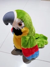 Peluche de loro parlante eléctrico para niños, juguete de peluche de pájaro parlante con alas que se repiten, regalo para niños