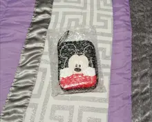 Monedero de dibujos animados de Mickey de Disney, monedero de minnie para niño y niña, bolso de almacenamiento de casco, cargador de cable de datos, caja de embrague