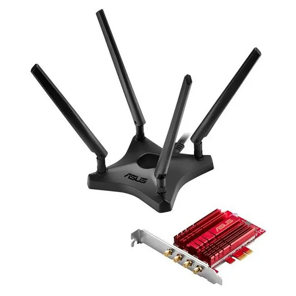 Сетевая карта Asus PCE AC88 2 4 ГГц + 5 черный|Сетевые карты| |