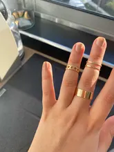 Anillo redondo geométrico minimalista para mujer, conjunto de anillos de dedo para mujer, sortija abierta circular clásica, joyería femenina, Color dorado, 2021
