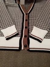 Oversize Cardigans Sweaters Checkered Plaid Colorfaith Fashionable Womens Spring Knitting